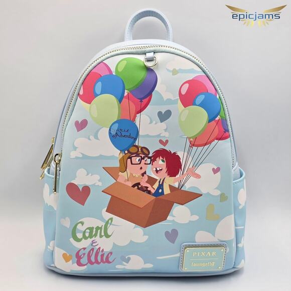 Loungefly Disney Pixar Up Carl & Ellie Balloon Mini Backpack Bag with Coin Purse - Picture 4 of 7